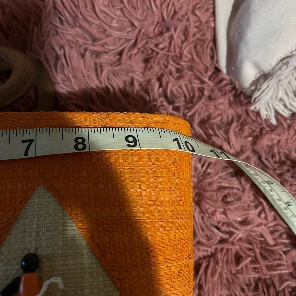🩷Free🩷Vintage boho handbag,orange,wood handles - Picture 11 of 11